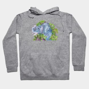 Elephant with Succulents Hoodie